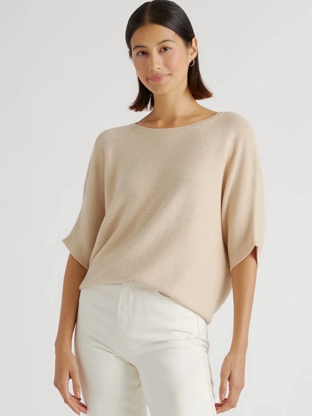 Quince Beige Cashmere Dolman Sweater